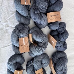 Yarn lot nine skeins Manos del Uruguay Maxima Pewter Gray Yarn Bundle